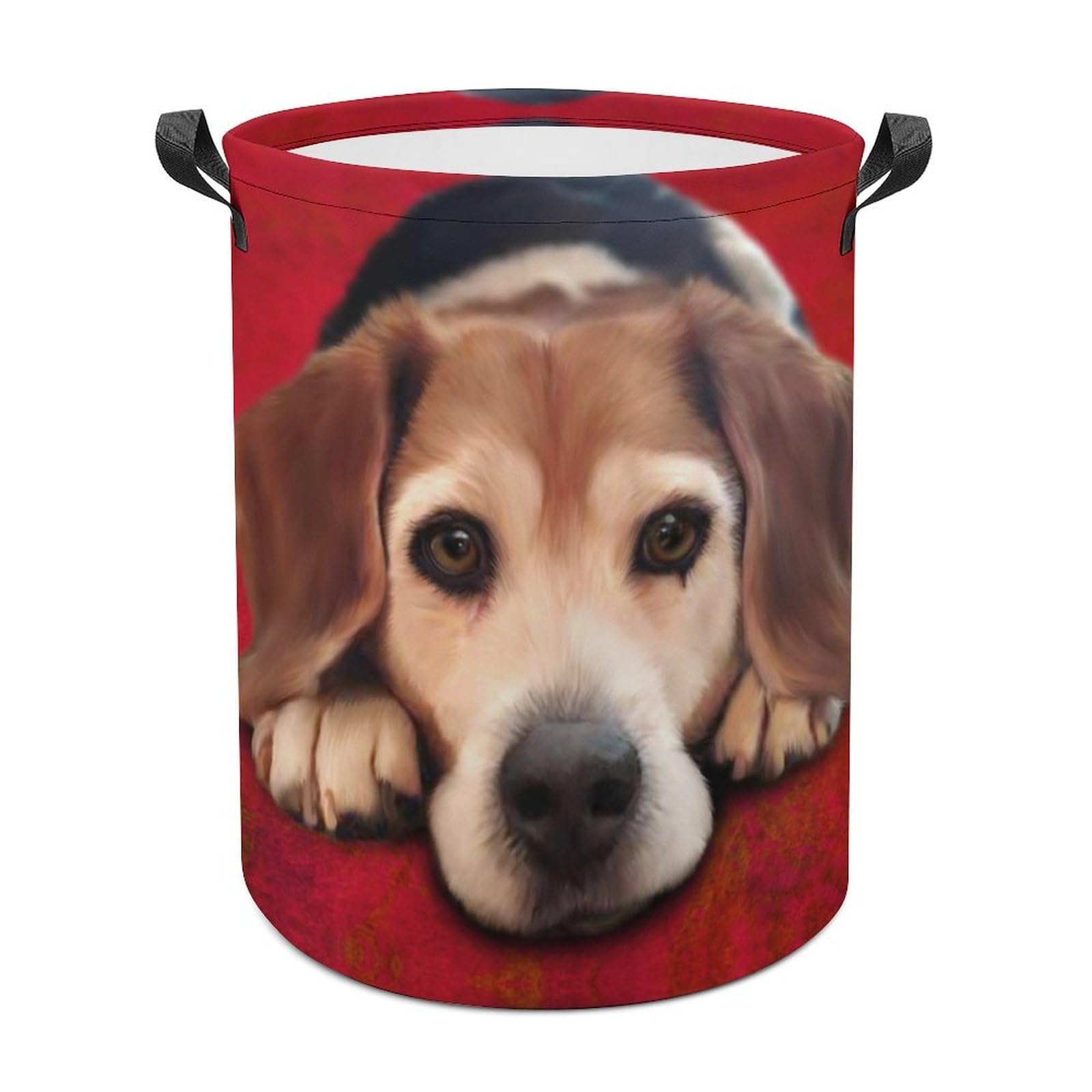 MHYRAC Laundry Hamper, Beagle Dog Laundry Basket, Washing Basket with Handle