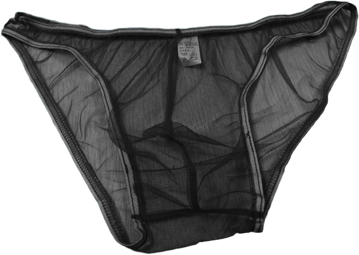 Legou Men's See Through Mesh Bikini Briefs M Black at Amazon Men’s