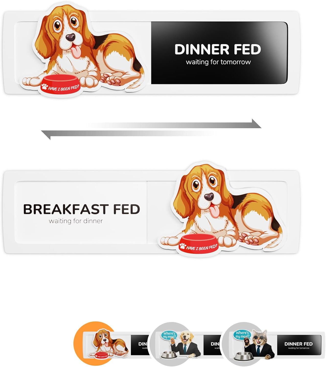 Dog Fed Sign, Dog Feeding Reminder (Beggin' Face)