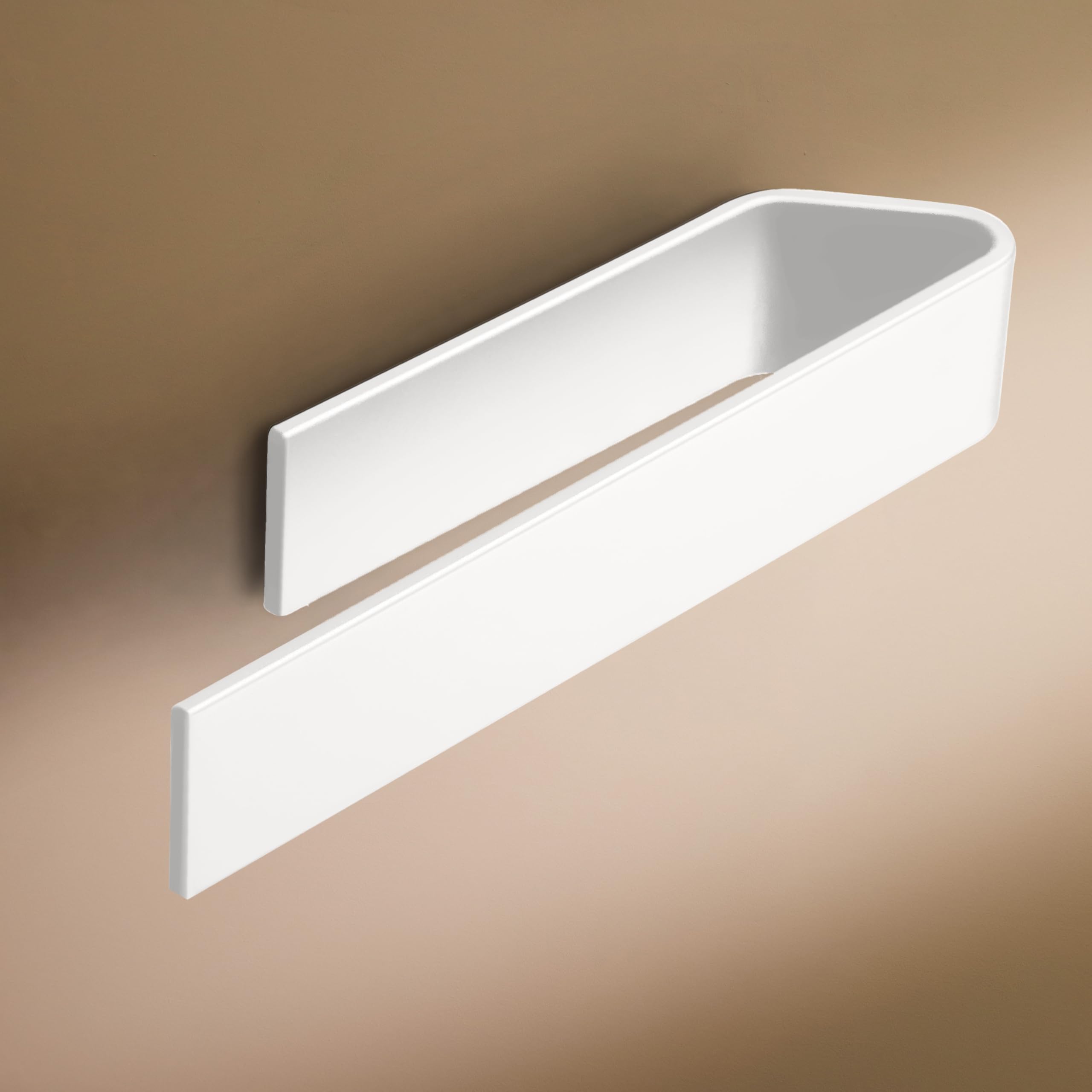 Design Hamburgo Toalleros de Baño sin Taladro | Toallero Adhesivo para baño y Cocina | Cuelga Toallas Baño Adhesivo | Diseño Moderno | 22 cm Blanco Mate