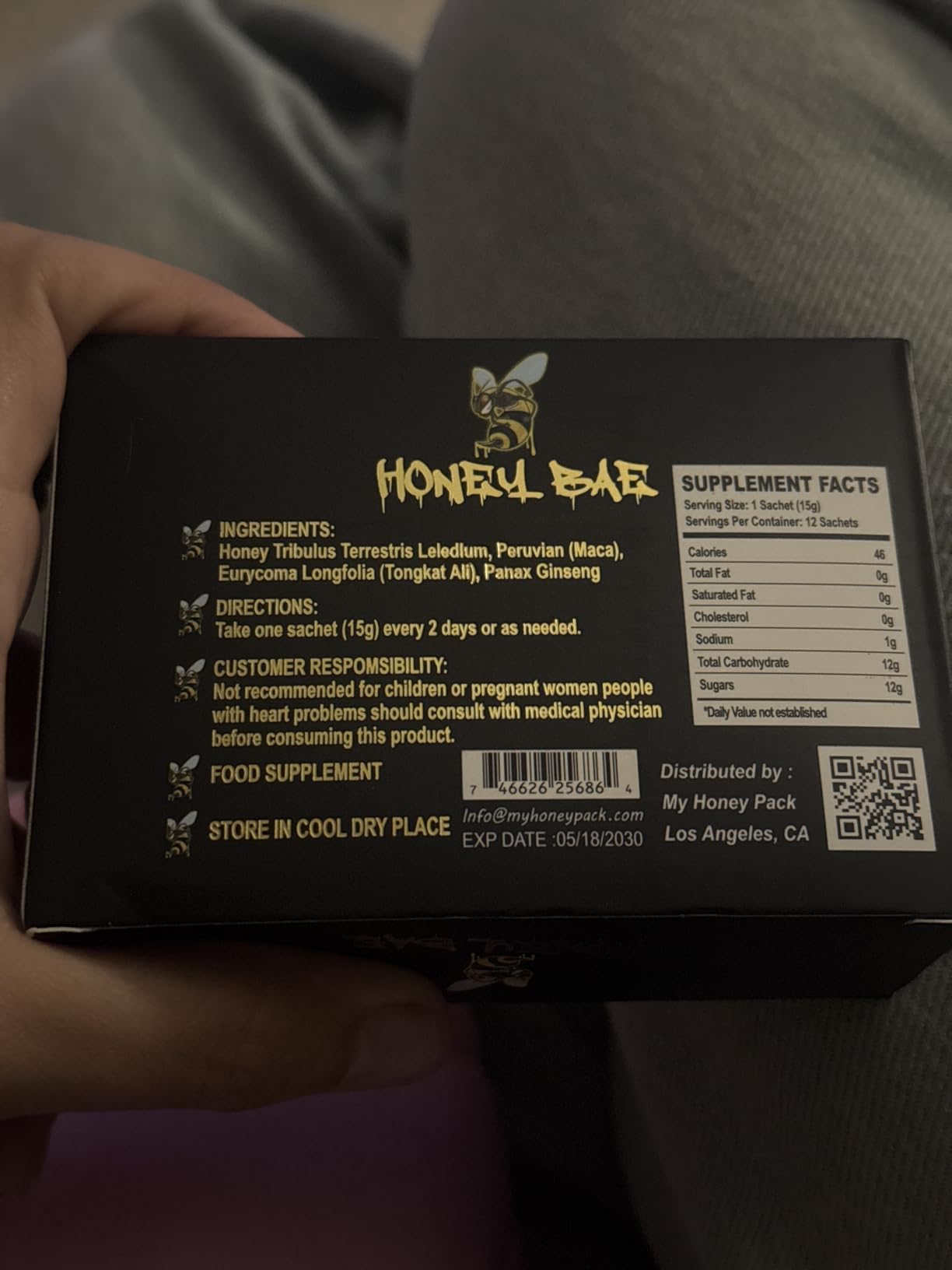 Wonderfull Miels Honey Natural Herbal - 24 Sachets x 12g - Honey with Ginseng, Maca Premium Honey for Men and Couples -