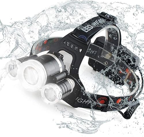 Linterna frontal LED con cargador USB, súper brillante T6 LED, 4 modos, cabeza impermeable, capacidad giratoria de 90, anillo de enfoque para