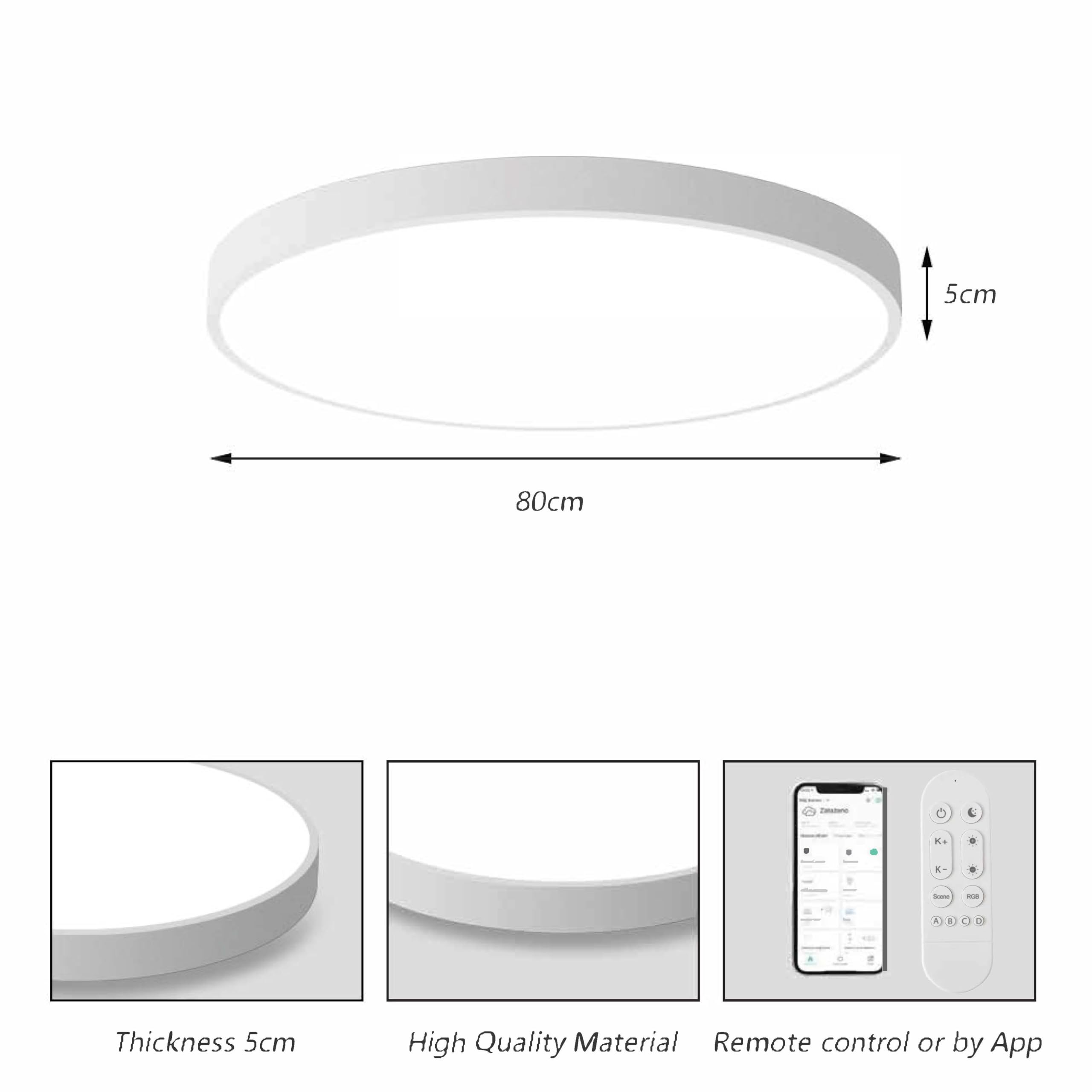 Immax NEO LITE SEMPLIC Smart-Deckenleuchte Tuya WiFi BEACON, 80 cm, 96 W, 6912 lm, weiß