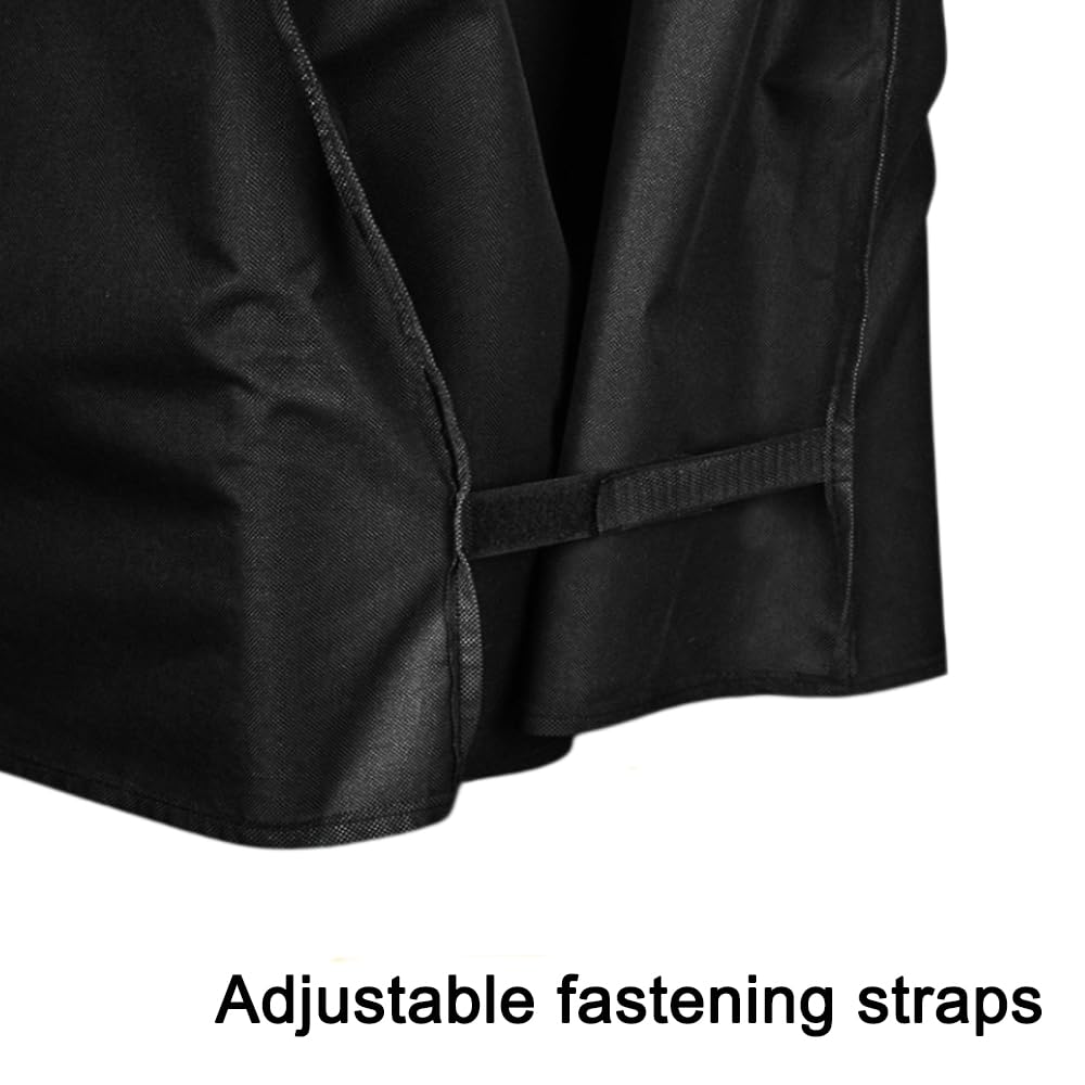 2 coperture protettive per griglia, 140 x 59 x 107 cm, in tessuto Oxford 600D nero, copertura per barbecue, antipolvere