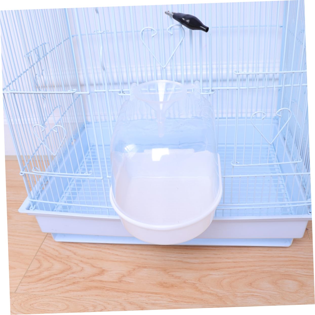 Housoutil 2 Vasche da Bagno per Pappagalli con Imbuto Leggere E Robuste per Piccoli Uccelli Bianche.