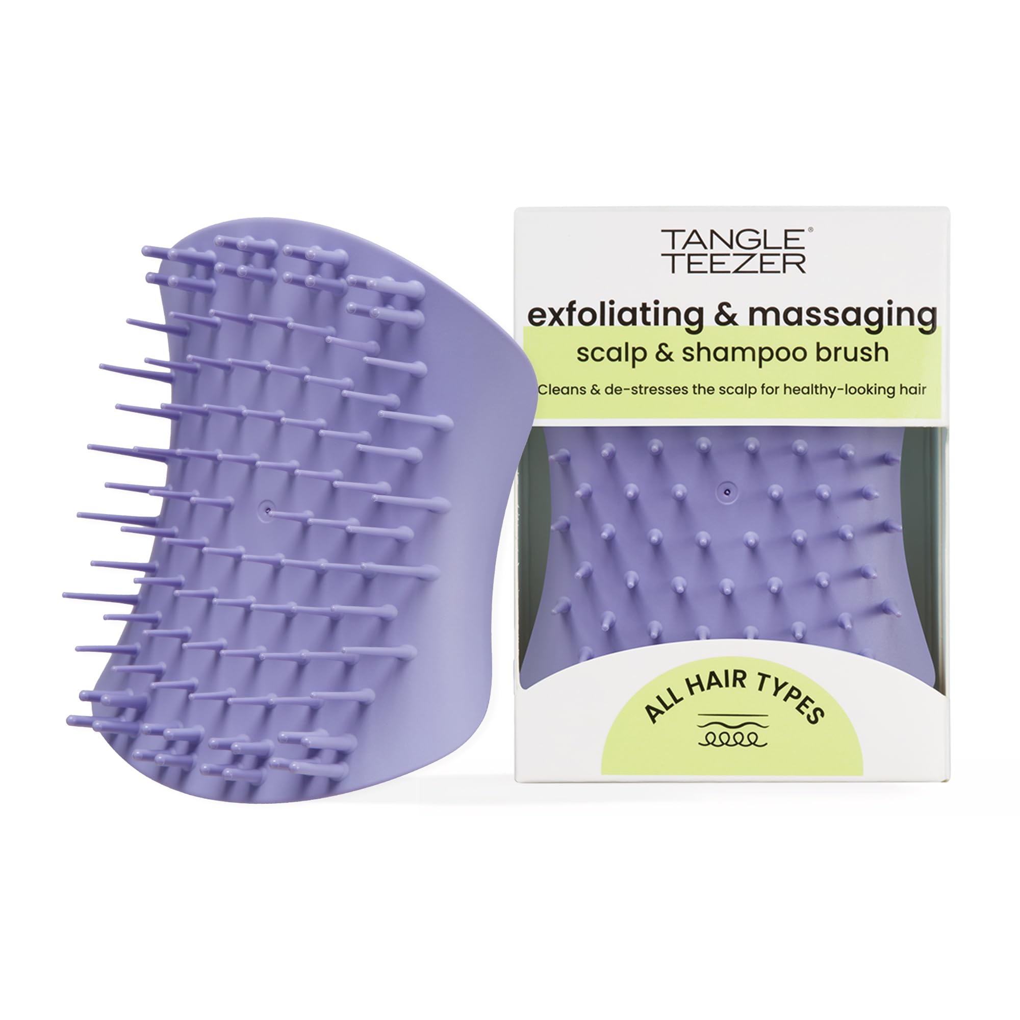 Tangle Teezer The Scalp Exfoliator & Massager - Exfoliante y Masajeador para el Cuero Cabelludo - para Tratamientos Capilares o en la Ducha - Elimina Suciedad y Células Muertas - Lavanda Suave