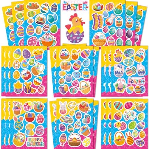 Easter Puffy Stickers 16 Sheets 650PCS Easter Stickers for