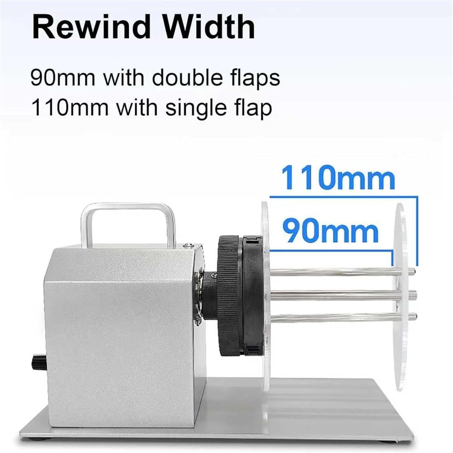 Label Rewinder Machine, Automatic Label Rewinder with Baffle, Bidirectional Rewind, Auto-sync with Printers, Speed: 1-12 Inches/s, Paper Tubes 1-1.5 Inches, Suitable for All Kinds of Printers