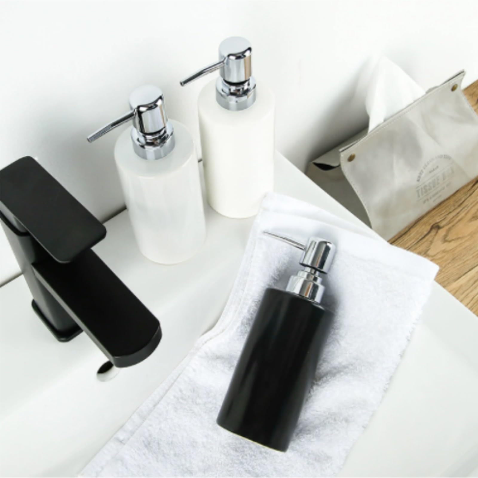 Dispenser Sapone Ricaricabile Distributore di Sapone Ricaricabile Multiuso for Cucina, Bagno E Lavanderia Dosatore Liquido(White)