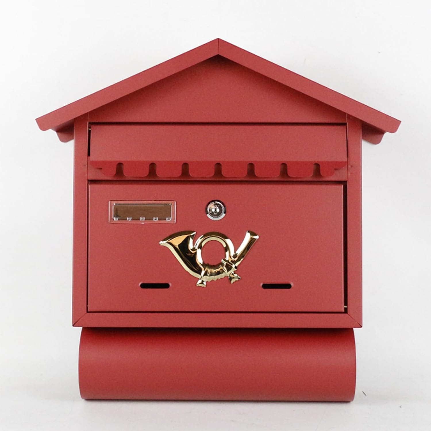 Mailboxes for Outside, Retro Mailbox, Galvanized Rust-Proof Metal Post Box Drop, Weather Resistant, Wall Mount Mailbox, Large Capacity Mailbox for House(Red)