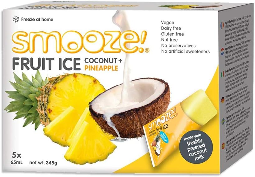 Smooze Pineapple Fruit Ice Lollies 5 x 65ml (Pack of 6)