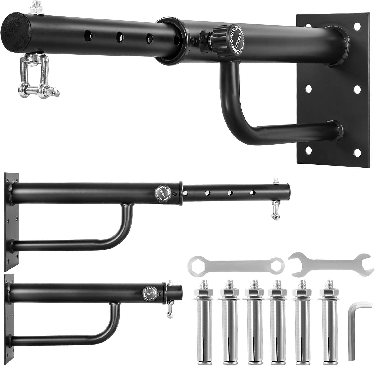 Adjustable - Heavy Punching Bag Wall Mount Hangers, Boxing Bag Bracket for Home Gym Indoor Outdoor, Rotates 360° Supporting Up to 350 LB