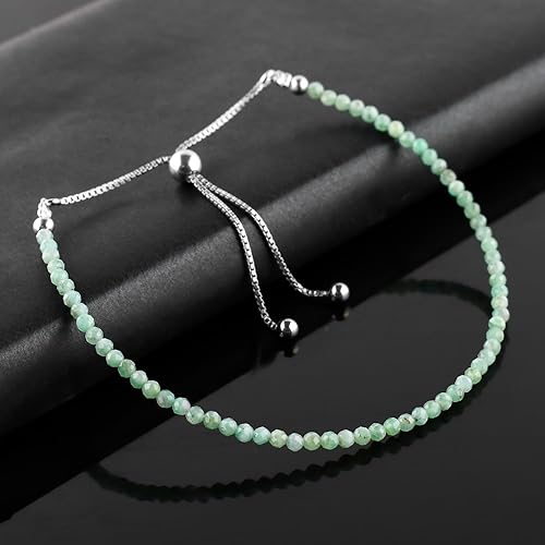 Miniatura 71 de OdrillionGems Natural Yaxaite Gemstones Bolo Bracelet 925 Sterling Silver Faceted Rounds Beads Handmade Minimalist Jewelry Healing Crystals