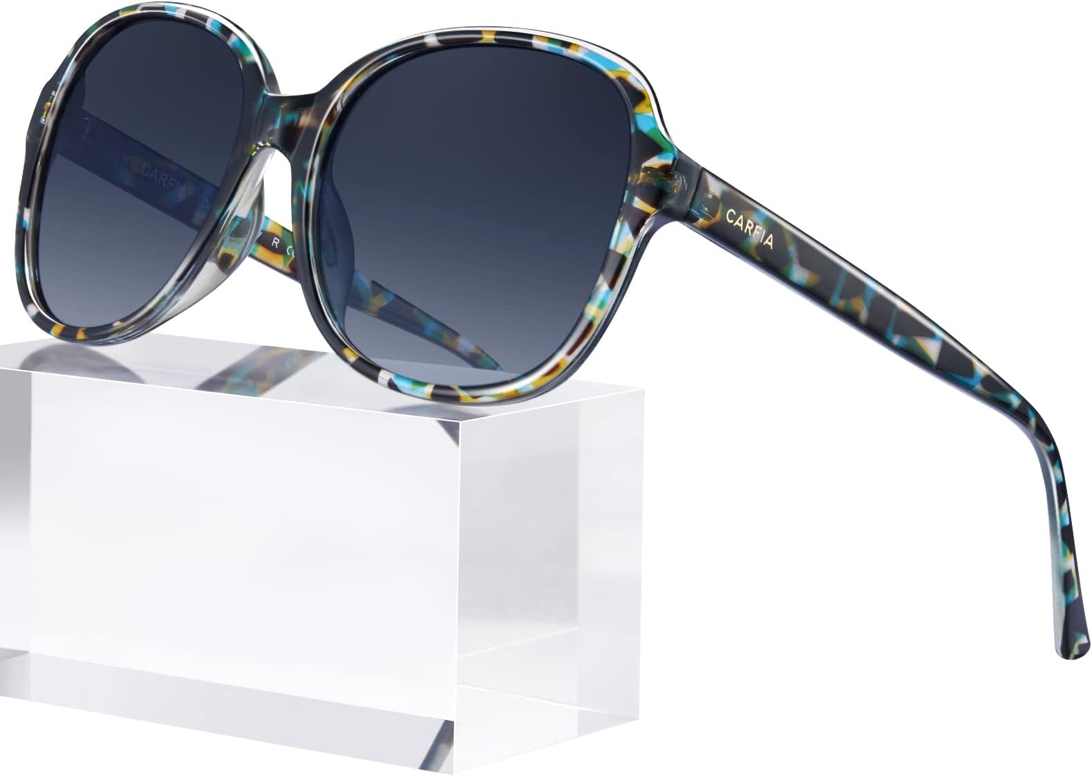 CarfiaPolarized Sunglasses for Women Trendy Retro Shades Imported Acetate Sunnies