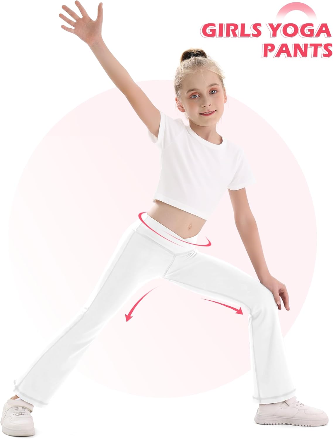 Girl's Leggings Flare Pants Cross High Waisted Yoga Bootcut Pants Toddler Kids Youth Full Length Bell Bottoms Legging - Image 5