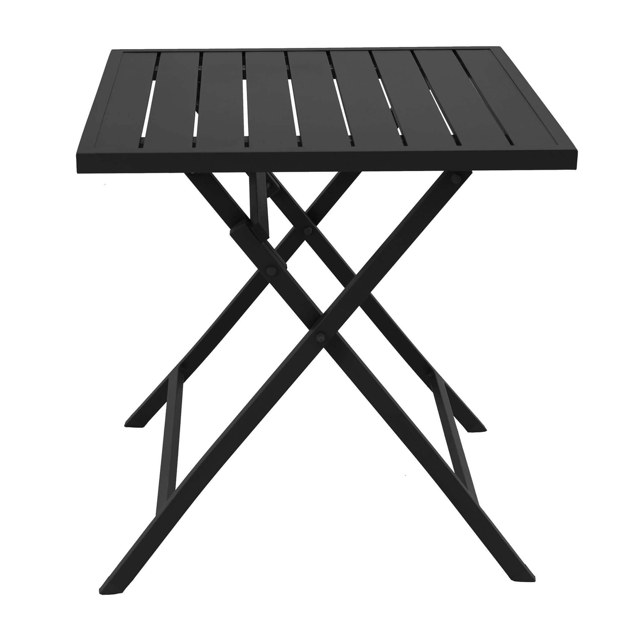 milani home - tavolo da giardino pieghevole, alluminio, pieghevole salvaspazio quadrato, 4 posti, tortora, piano 70 x 70 cm