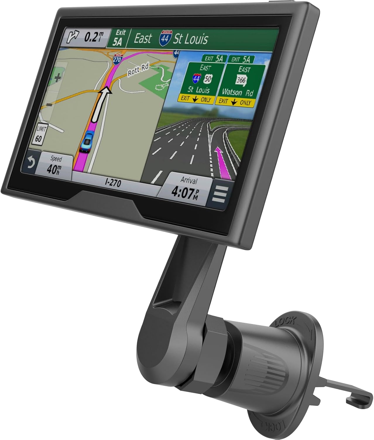 Aoxuantec for Garmin GPS Car Mount with Extension Arm [Upgraded Stable Metal Vent