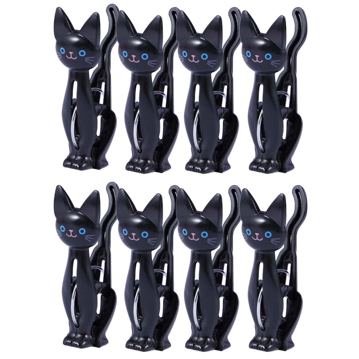 Abaodam 8Pcs Food Bag Sealing Clips Cat Chip Clips Small Clothes Clothespins for Crafts Snack Storage Black Clothespins Clothes Holder