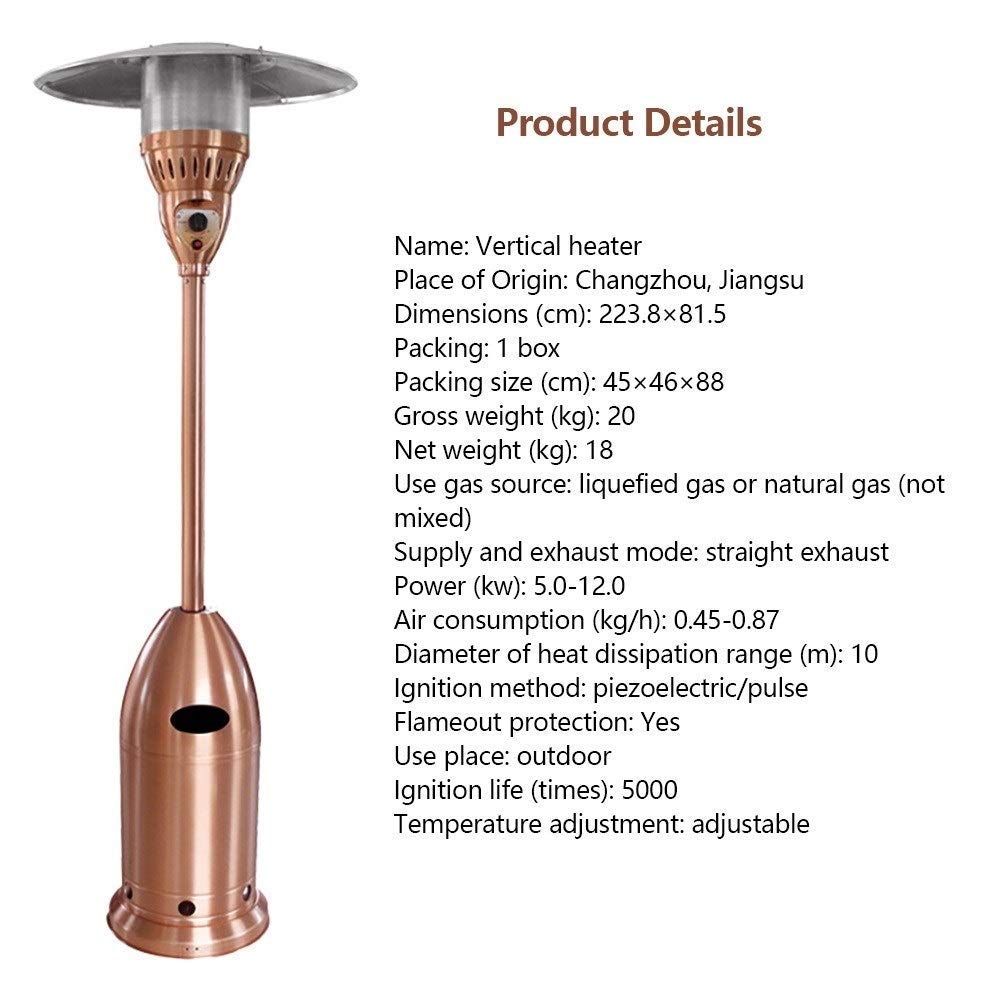 Chauffage de terrasse Chauffage d'extérieur Chauffage d'extérieur Chauffage d'extérieur pour terrasse au propane Hauteur 86,6 pouces Chauffage de terrasse sur roues, certifié