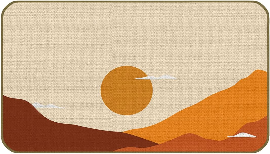 UINHMOP Abstract Boho Sun Sunset Mountains Landscape Decorative Doormat,Nature Landscape Floor Mats,Farmhouse Decor for Home Front Door Porch Outdoor Indoor,Boho Lovers Gift,17''x30''