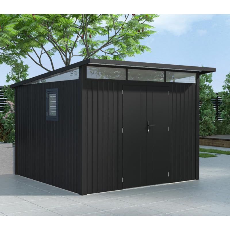 Abri de Jardin en Acier Galvanisé Gris 318x289x221 cm 180 kg