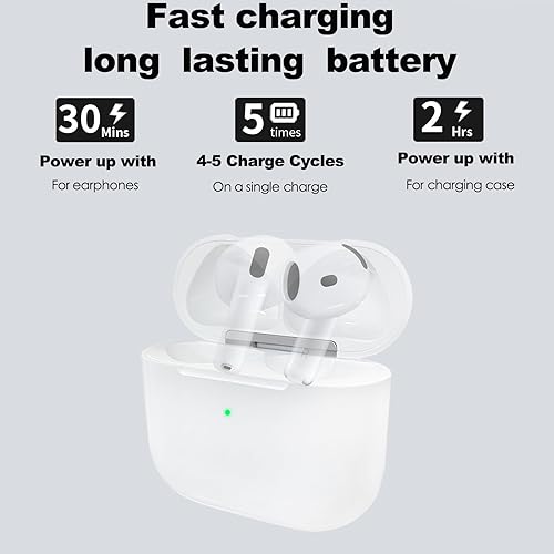 Miniatura 4 de Funda de carga inalámbrica compatible con AirPods de 4 generación, puerto USB-C Airpods 4, funda de carga de repuesto, sin Airpod 4th