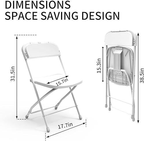 Miniatura 3 de YLGJ&TIDY Juego de sillas plegables de plástico, sillas plegables apilables portátiles con marco resistente, no requiere montaje, sillas plegables
