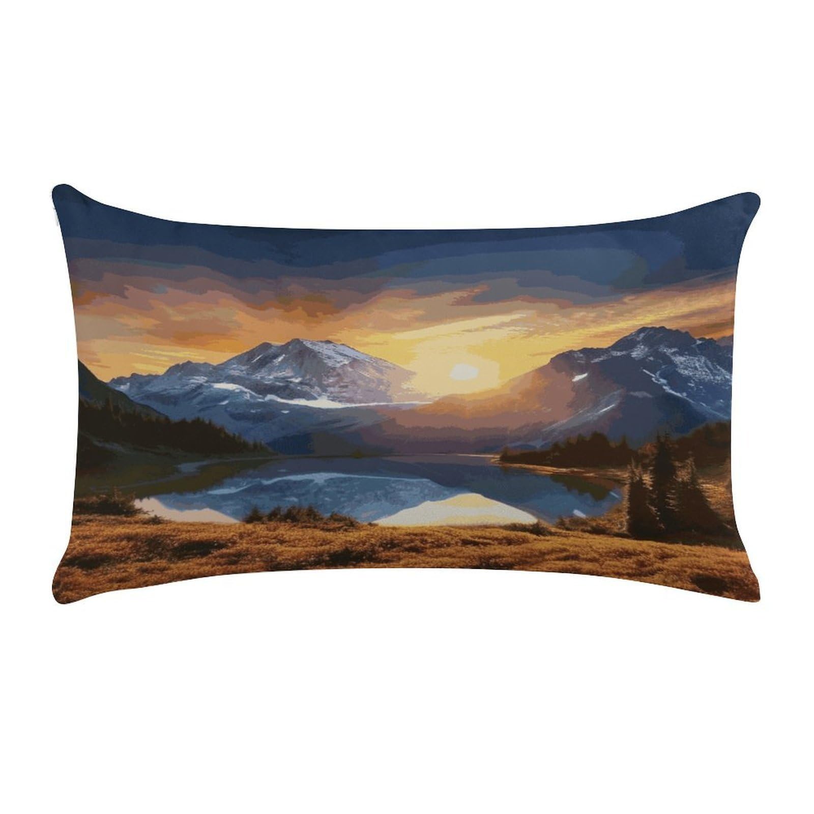Mountain Sunrise Pillow Cover Super Soft Pillowcase Luxury Cozy Fuzzy Velvet Pillow Shams Breathable Standard Pillow Cases with Zipper Wrinkle-Free Pillow Cover 12 "×20 "