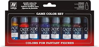Vallejo Game Color Games Ink Acrylic Paint Set - Assorted Colours (Pack of 8),Green,17 ml (Pack of 8)