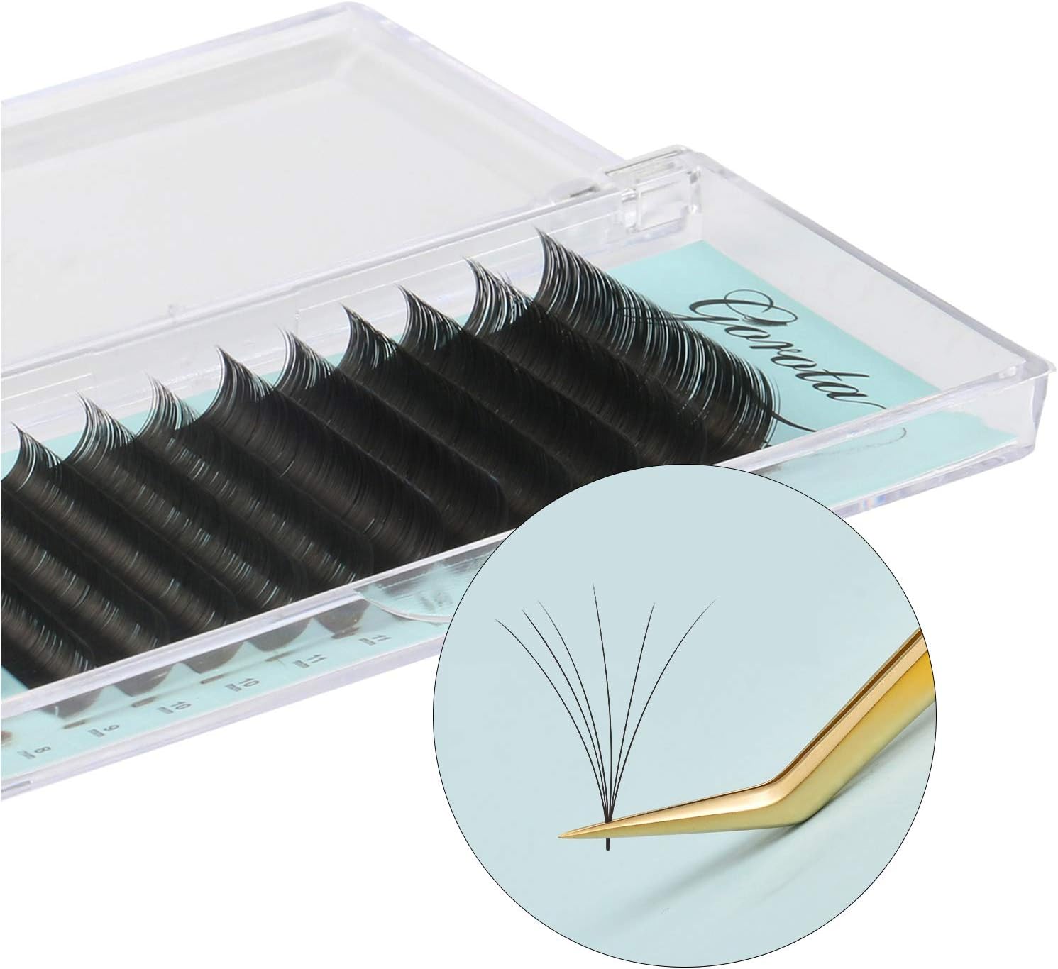 Volume Eyelash Extensions Easy fan Lashes DD Curl 17mm Self Fanning Lash Extensions 0.07 Rapid Blooming Lash 2D-10D Auto fanning lash Eyelash Extension Supplies(0.07-DD,17mm)