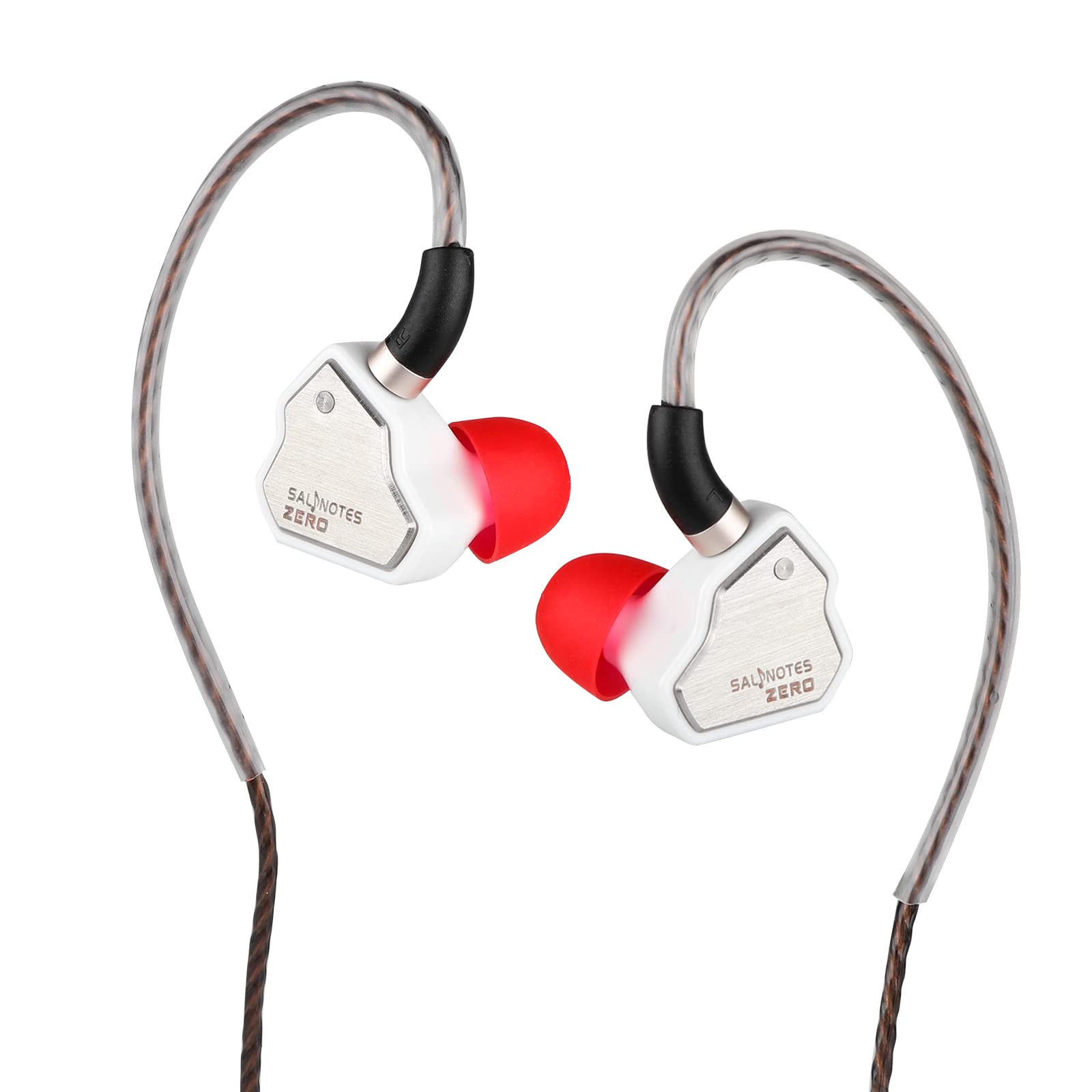 Salnotes Zero - Monitor intrauditivo de 7 Hz, controlador dinámico de 10 mm, auriculares con cable IEM con placa frontal de diafragma compuesto de metal, auriculares HiFi con cable OFC