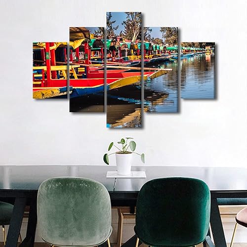 Vista 118 de TUMOVO 5 paneles de arte de pared de volcán en México, impresión sobre lienzo, paisajes naturales, cuadros para dormitorio, decoración del hogar