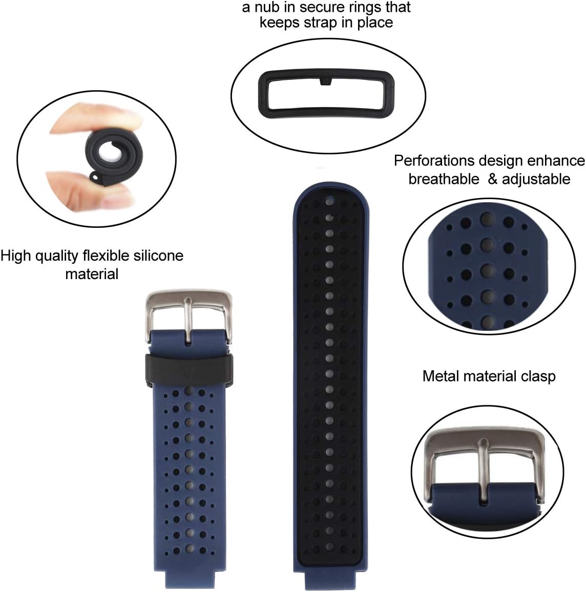 honecumi Bands for Garmin Approach S20 S5 S6 Sport Replacement Watch Bands Straps Wristband Accessory for Approach S20 Smartwatch Women Men - Image 5