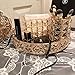 ADOUS HOUSE Glass Mirror, Metal Mirrored Ornate Decorative Tray Jewelry, Tray 12'' x 4'' - Champagne Gold Finish