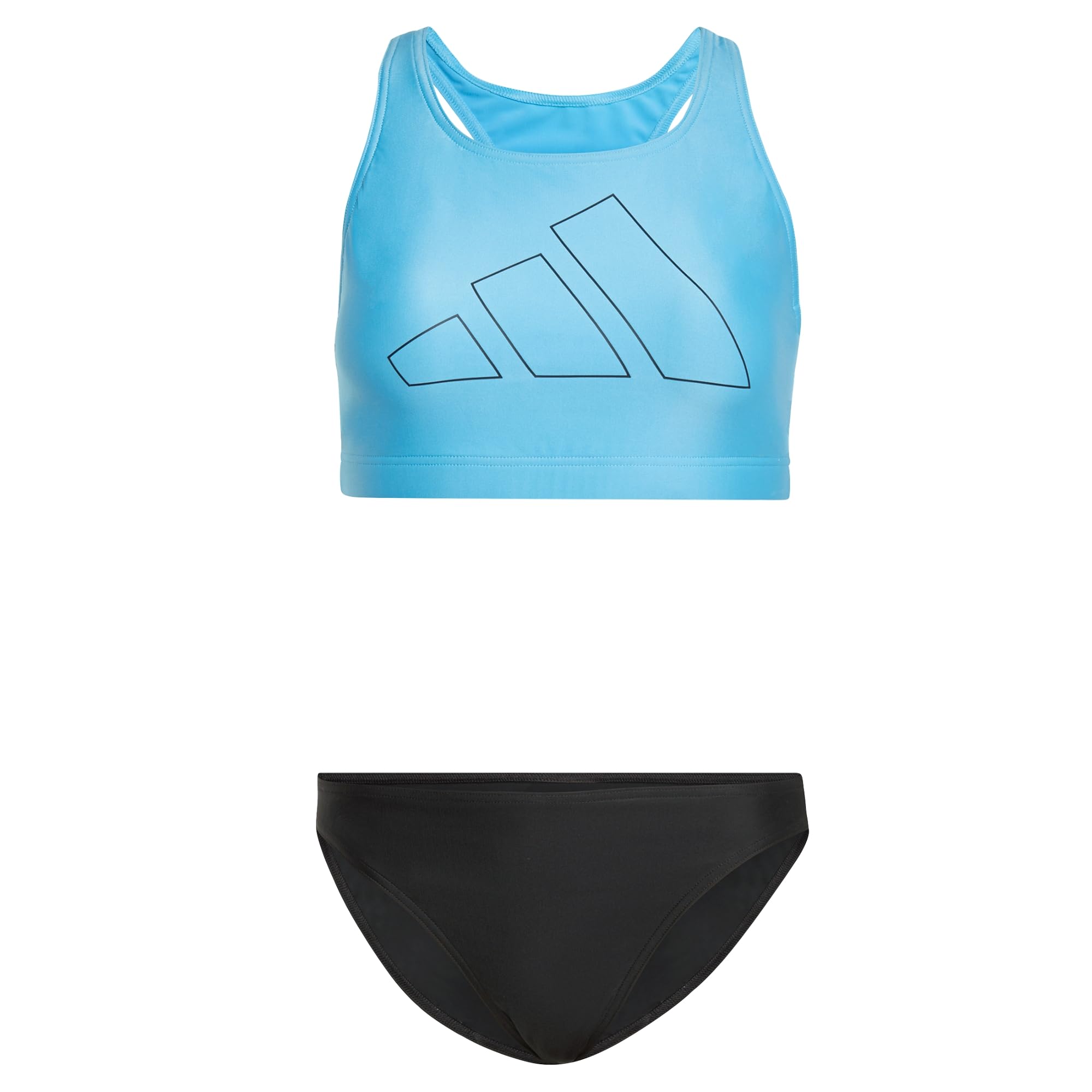 adidas Women's Big Bars Bikini, Blue Burst/Black, 34