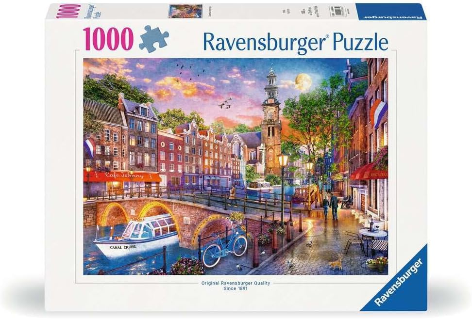 Ravensburger Puzzle 12000884 Sonnenuntergang Amsterdam - 1000 Teile Puzzle für Erwachsene from 14 Years, Yellow