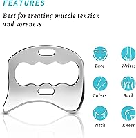 Vista 4 de 2-in-1 Stainless Steel Gua Sha Muscle Scraper Tool, Myofascial Scraping Tools for Physical Therapy, Lymphatic Drainage Massager, Soft Tissue Massage