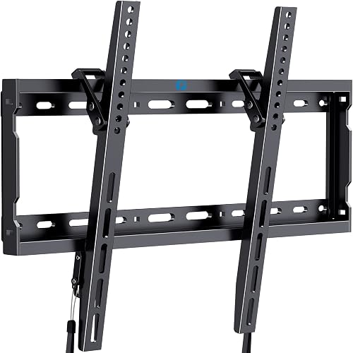 Pipishell Tilt TV Wall Mount Bracket for Most 26-55 Inch LED LCD OLED Flat Curved Screen TVs up to 99lbs Max VESA 400x400mm, Low Profile and 8 Degrees Tilting TV Mount Fits 16 inch Wood Stud ing