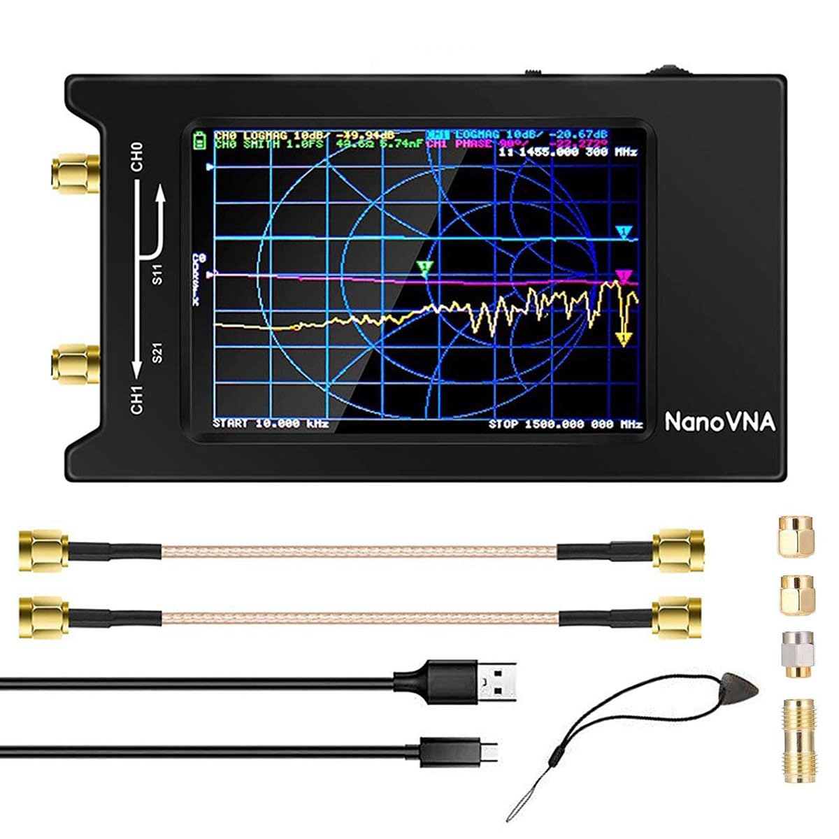 Analizador de Red Vectorial de 10KHz a 1.5GHz para medir antenas MF y HF