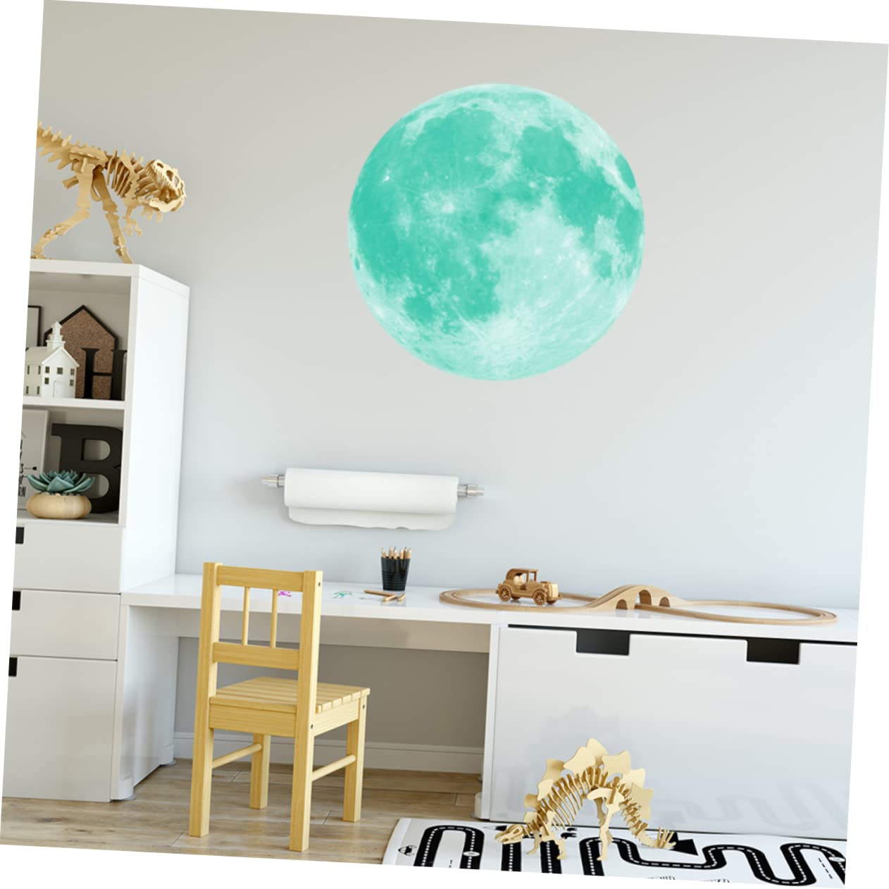 HEMOTON 3 Pegatinas De Pared Brillantes Con Diseño De Para Infantil Redondas Y Que Brillan En La Oscuridad Para De Bebé.