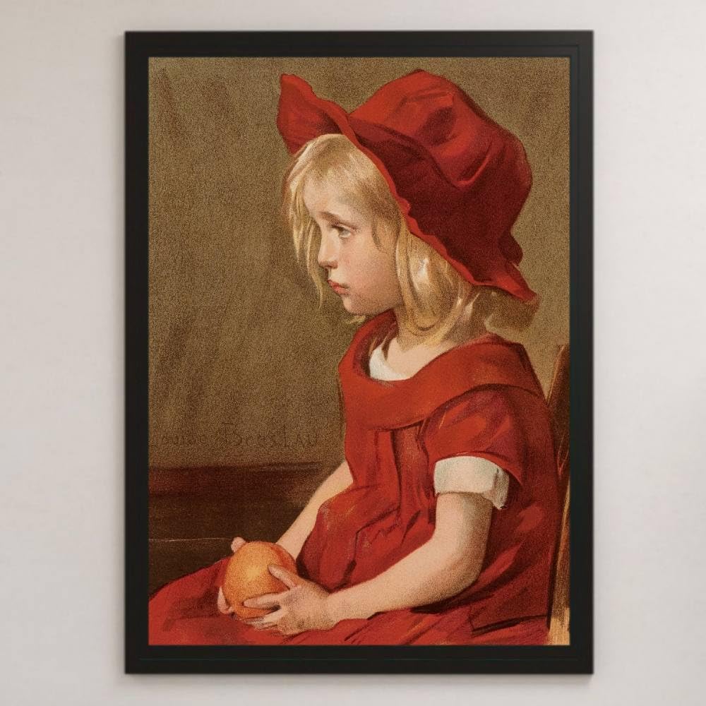 Amazon.co.jp: ルイーズブレスラウ『オレンジ色の服の女の子』絵画