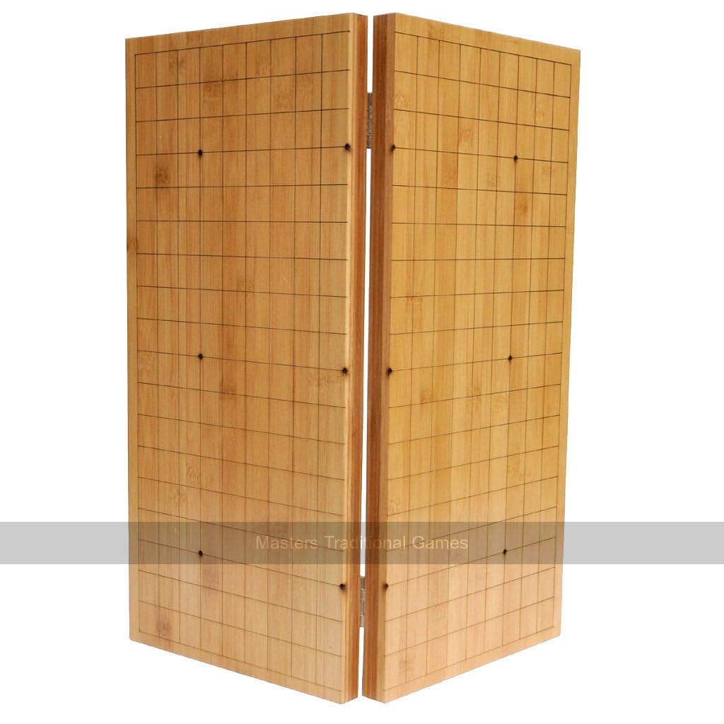 Folding Bamboo Go Board - 19 X 19 - Hinged with indented Lines - Perfect for Traditional Go Games