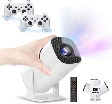 P30 max Smart Video Game Projector,Built-in 35000 3D Games,1280 * 720P,Projector And Game with 2 Wireless Controllers,Portable Mini Projector with 5G Wifi&Bluetooth, 4k HD,For Home,Office 64G