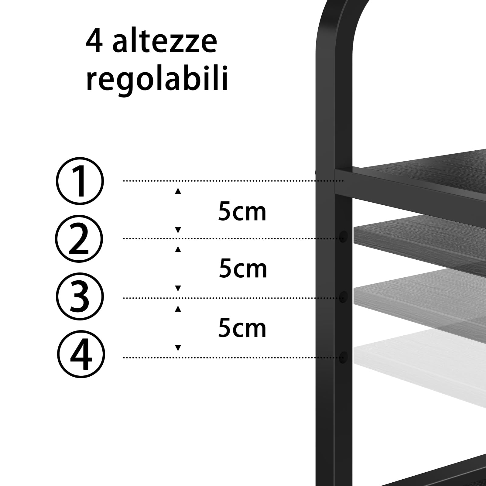 Supporto per Stampante a 3 Livelli con Prese USB e Ruote – Carrello Porta Stampante, Mobiletto da Terra, Mobile per Stampante 3D, Supporto Stampante e Tavolo per Stampante, Nero
