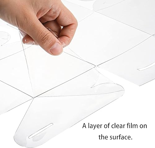 Miniatura 4 de Cedilis Paquete de 20 cajas transparentes para cupcakes con cinta de regalo, 4 recipientes de plástico para cupcakes, soporte para cupcakes para