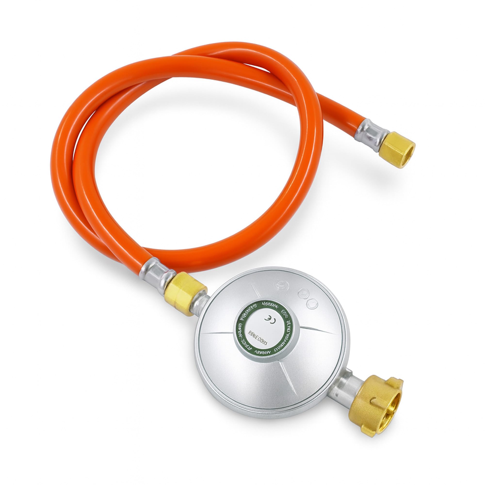 Tuyau de gaz avec réducteur de pression 50 mbar : 150 cm en alliage d'aluminium et cuivre Tuyau de gaz régulateur de pression de gaz avec raccords à vis 1/4" gauche pour barbecues à gaz, camping