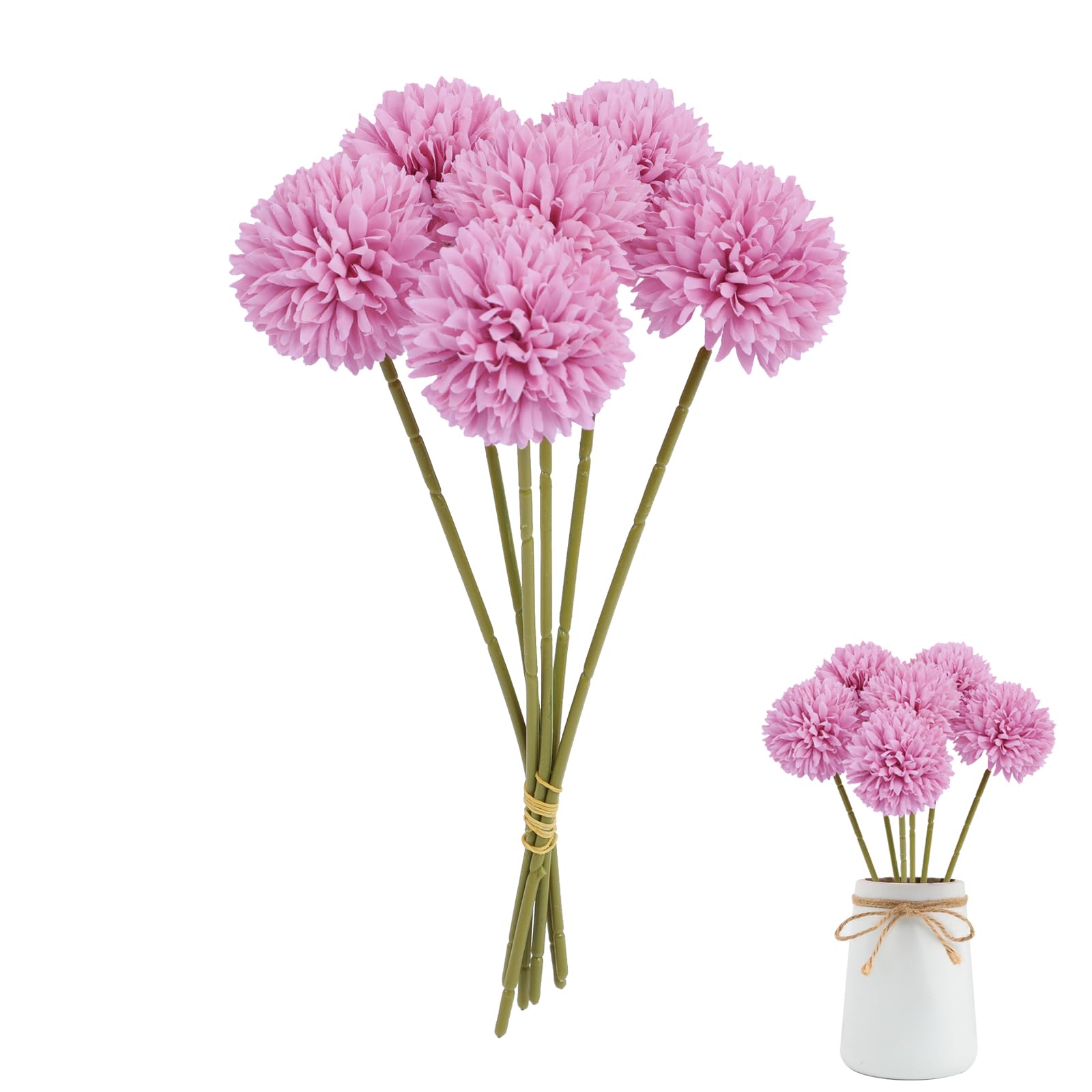 JVHLOV 12 PCS Artificial Flowers, Artificial Hydrangea Flowers, Artificial Faux Flowers Set, for Wedding Party Table Centerpieces Floral Arrangement Home Kitchen Decor (Purple)
