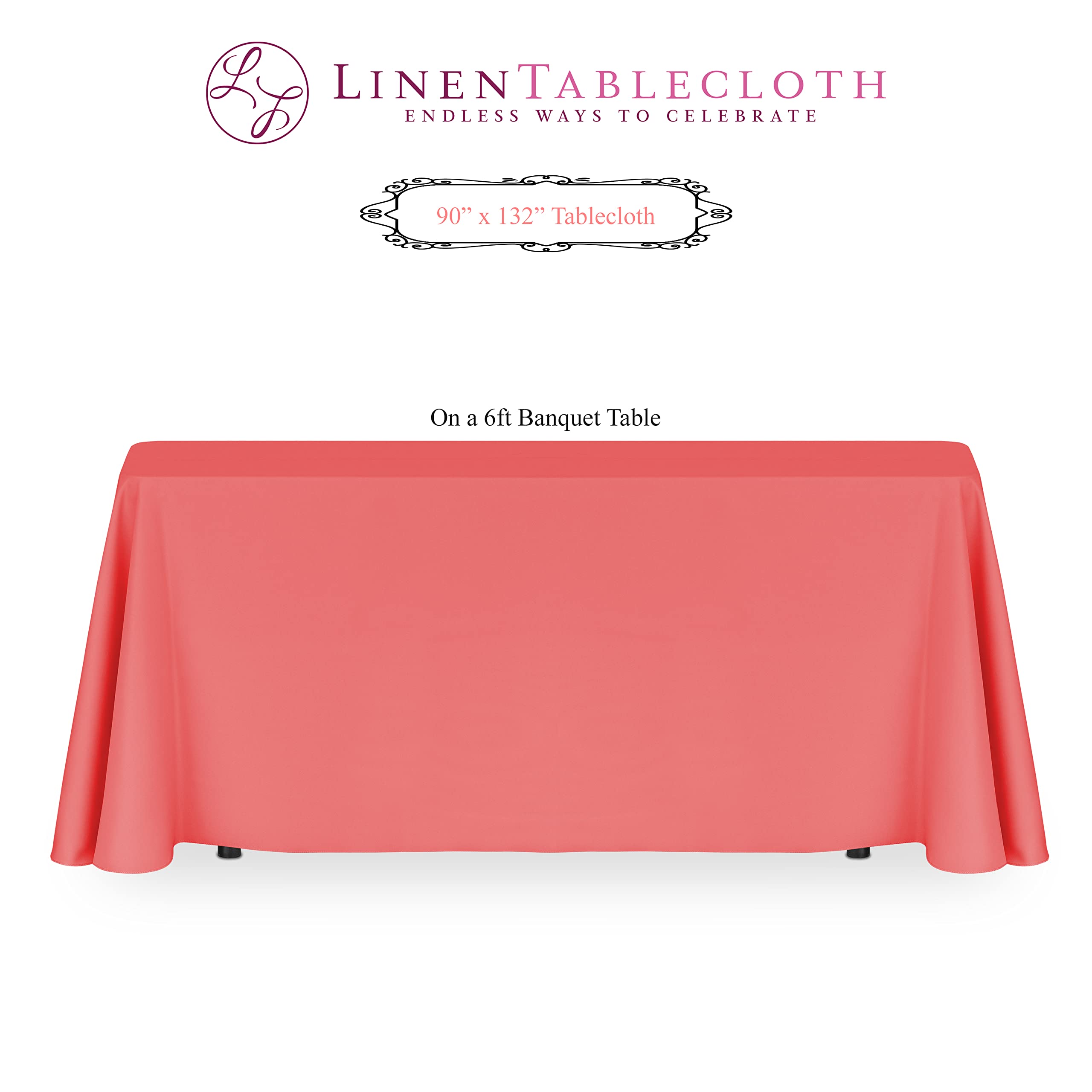 Amazon｜LinenTablecloth 90 x 132で。長方形シャンタンシルク
