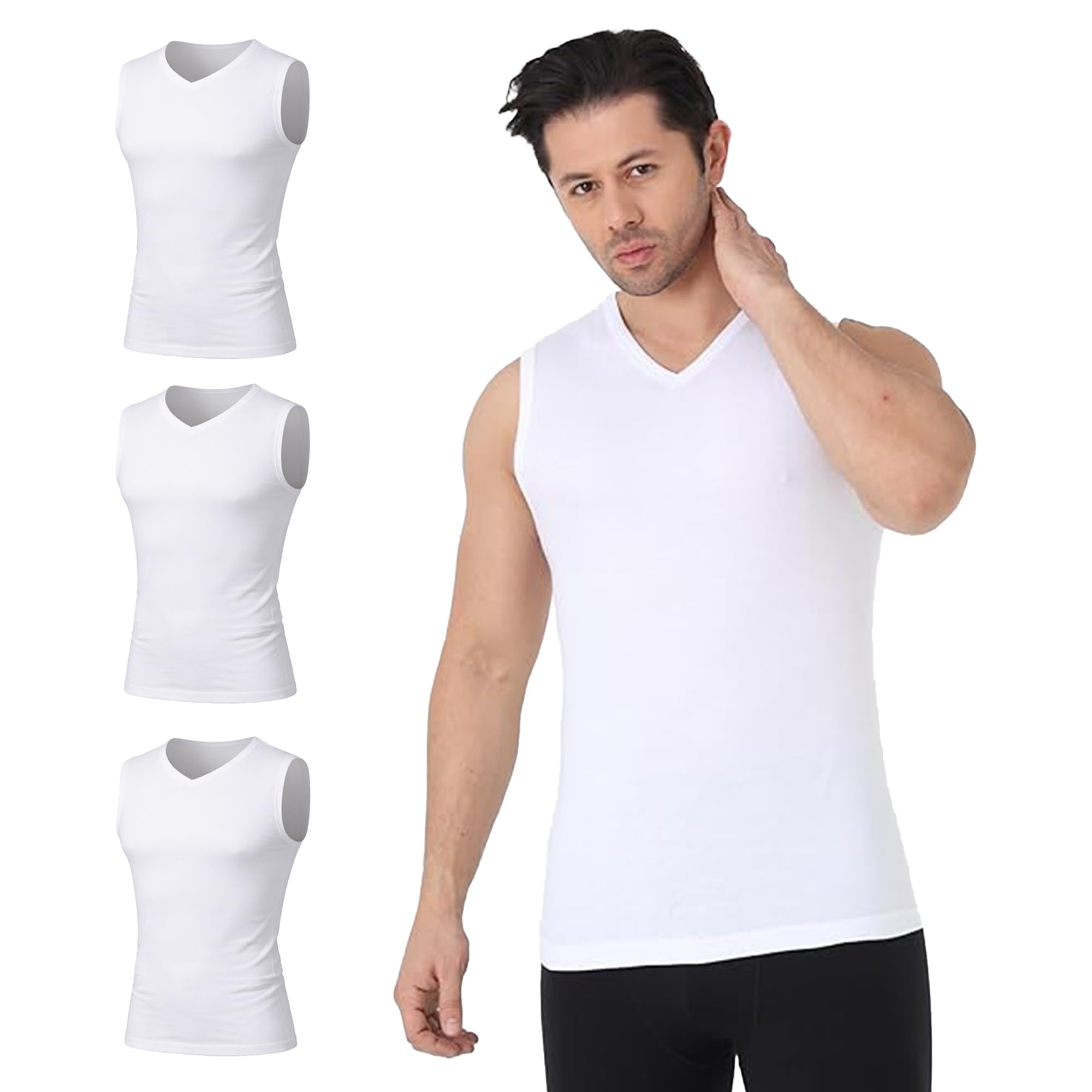UNDEREA Unterhemd Herren Tank Top – XXL – 3X Weiß – 100% Baumwolle neu