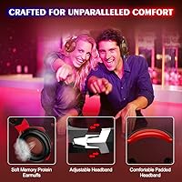 Vista 4 de VersionTECH. G2000 - Auriculares para juegos con micrófono con cancelación de ruido, luces LED, orejeras de memoria suave para PS5PS4Xbox